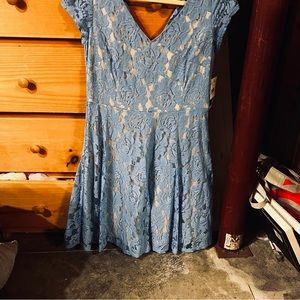 Blue lace dress